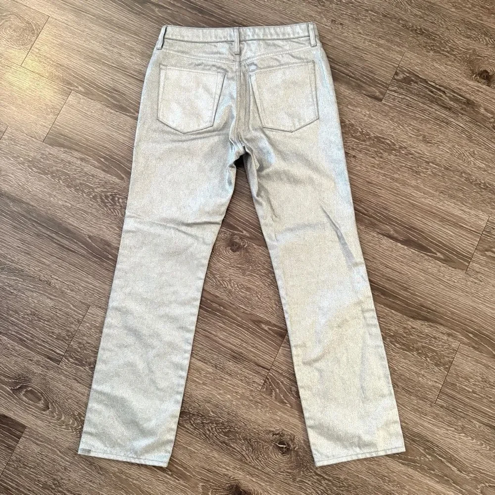 J. Crew Collection slouchy-straight jean in silver